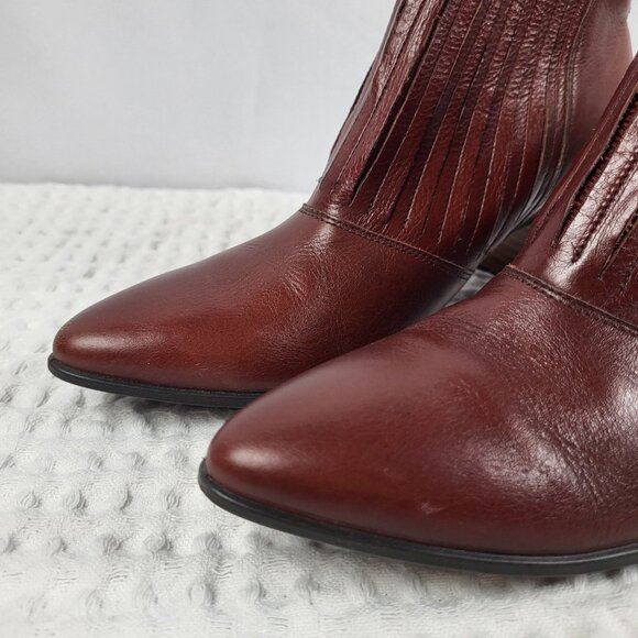 Ecco Shape 45 Pointy Block Ankle Boots Booties Womens 10 Brown Danish Leather - Picture 4 of 9